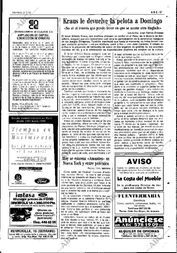 ABC MADRID 27-03-1992 página 87