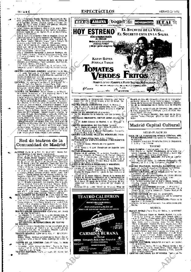 ABC MADRID 27-03-1992 página 90