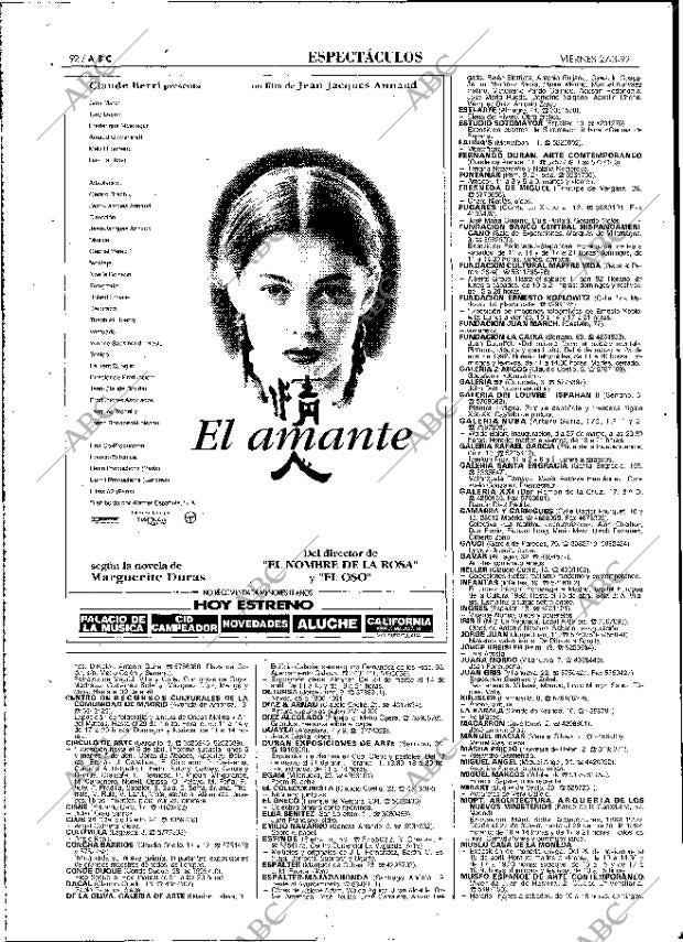 ABC MADRID 27-03-1992 página 92