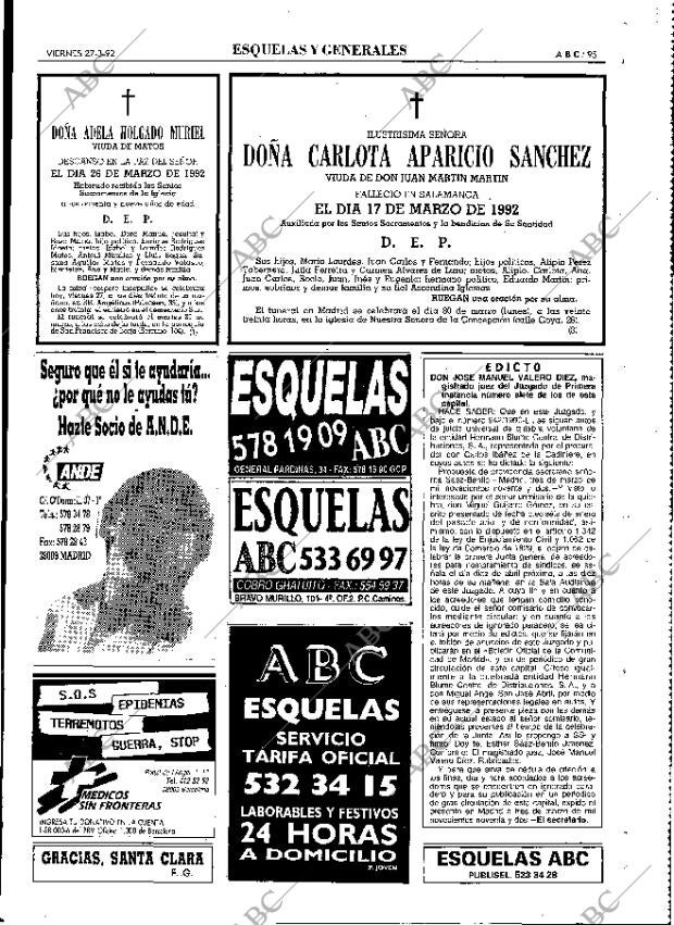 ABC MADRID 27-03-1992 página 95