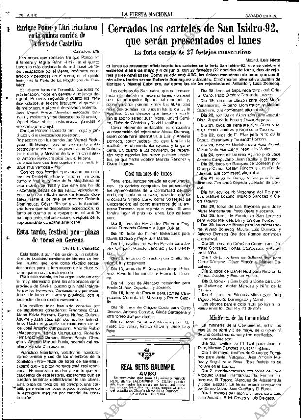 ABC SEVILLA 28-03-1992 página 76