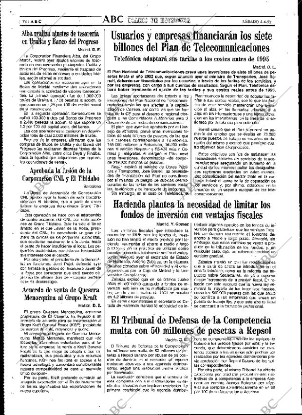 ABC MADRID 04-04-1992 página 74