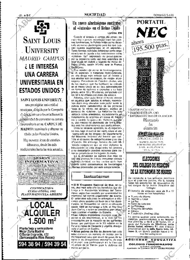 ABC MADRID 05-04-1992 página 68