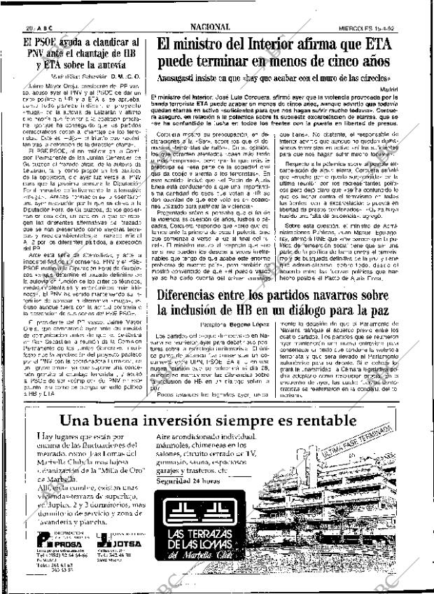 ABC SEVILLA 15-04-1992 página 20