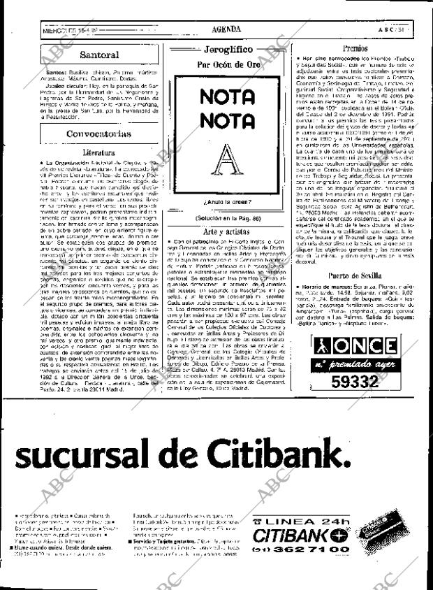 ABC SEVILLA 15-04-1992 página 31