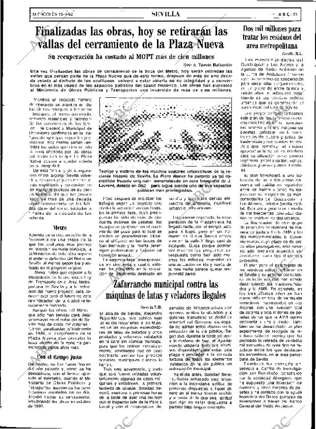 ABC SEVILLA 15-04-1992 página 33
