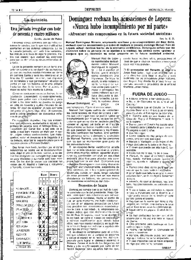 ABC SEVILLA 15-04-1992 página 72