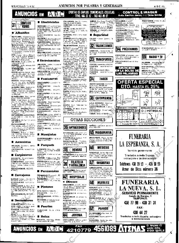 ABC SEVILLA 15-04-1992 página 85