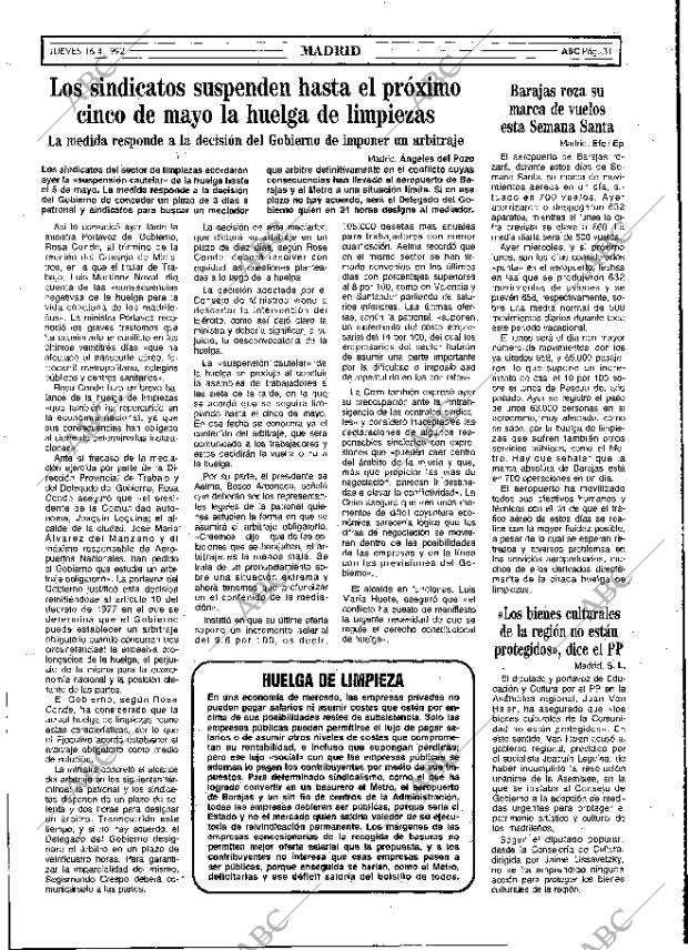 ABC MADRID 16-04-1992 página 31