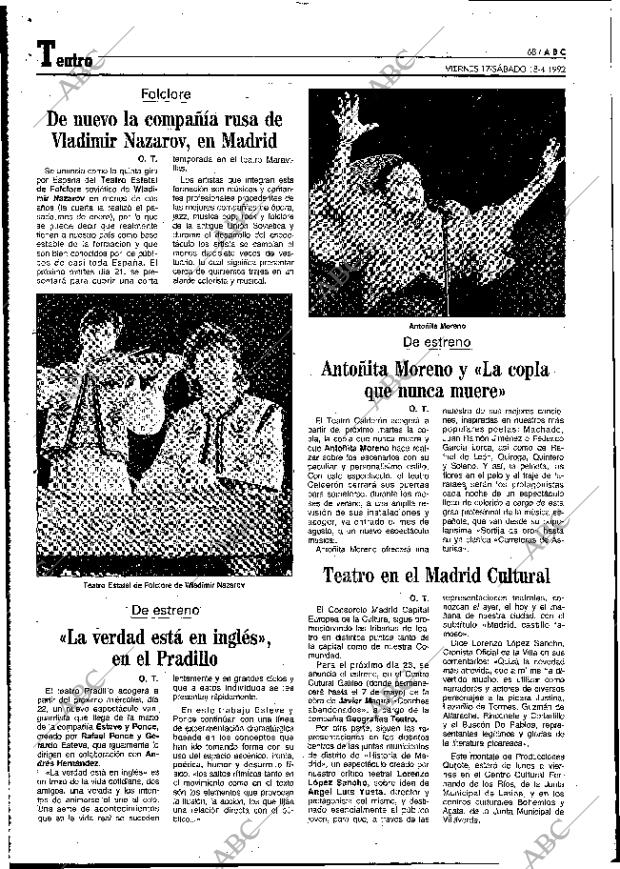 ABC MADRID 17-04-1992 página 68