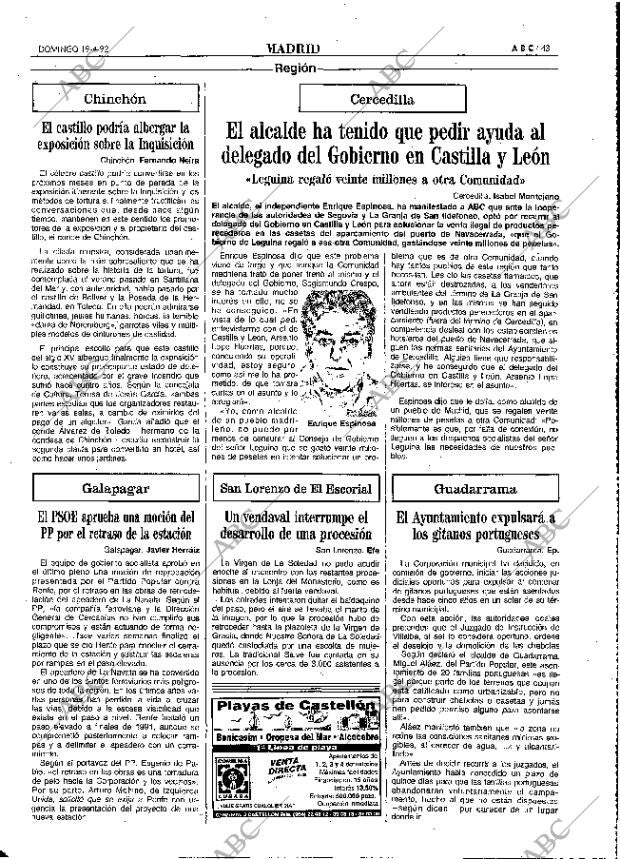 ABC MADRID 19-04-1992 página 43