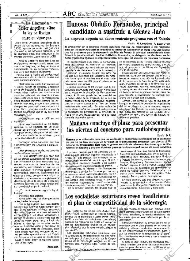 ABC MADRID 19-04-1992 página 64
