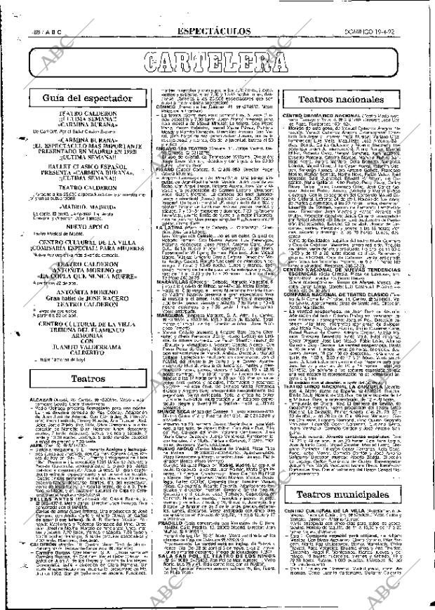 ABC MADRID 19-04-1992 página 88