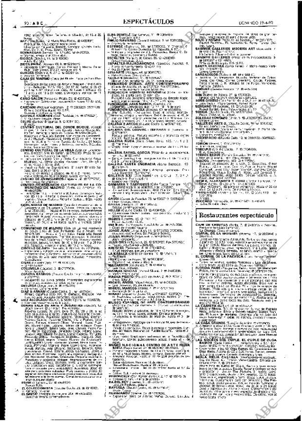 ABC MADRID 19-04-1992 página 90