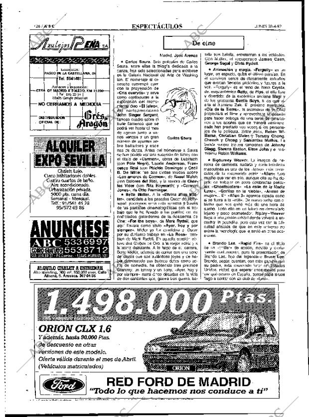 ABC MADRID 20-04-1992 página 126