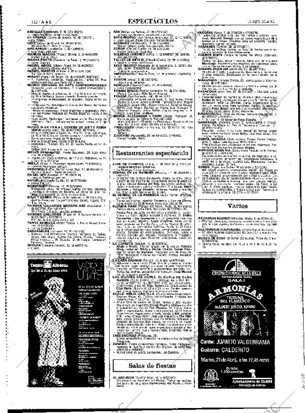 ABC MADRID 20-04-1992 página 132