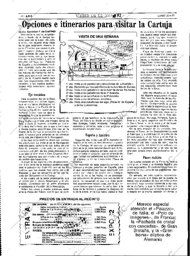ABC MADRID 20-04-1992 página 74