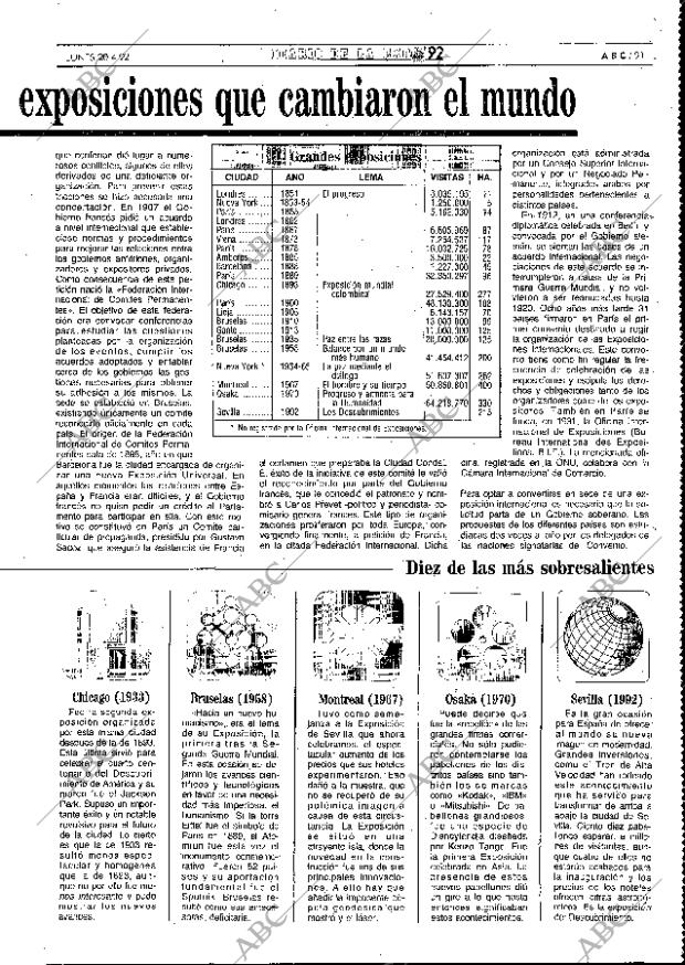 ABC MADRID 20-04-1992 página 91