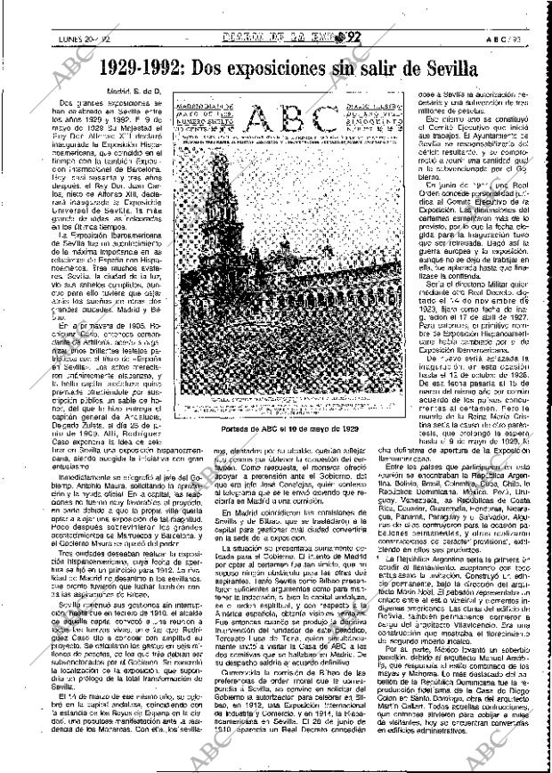 ABC MADRID 20-04-1992 página 93