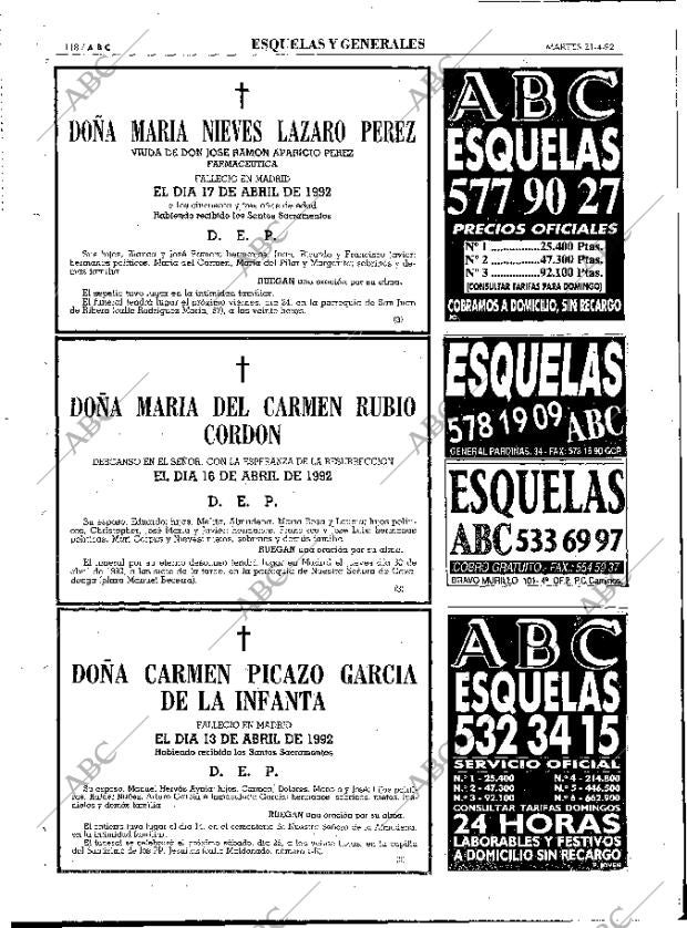 ABC MADRID 21-04-1992 página 118