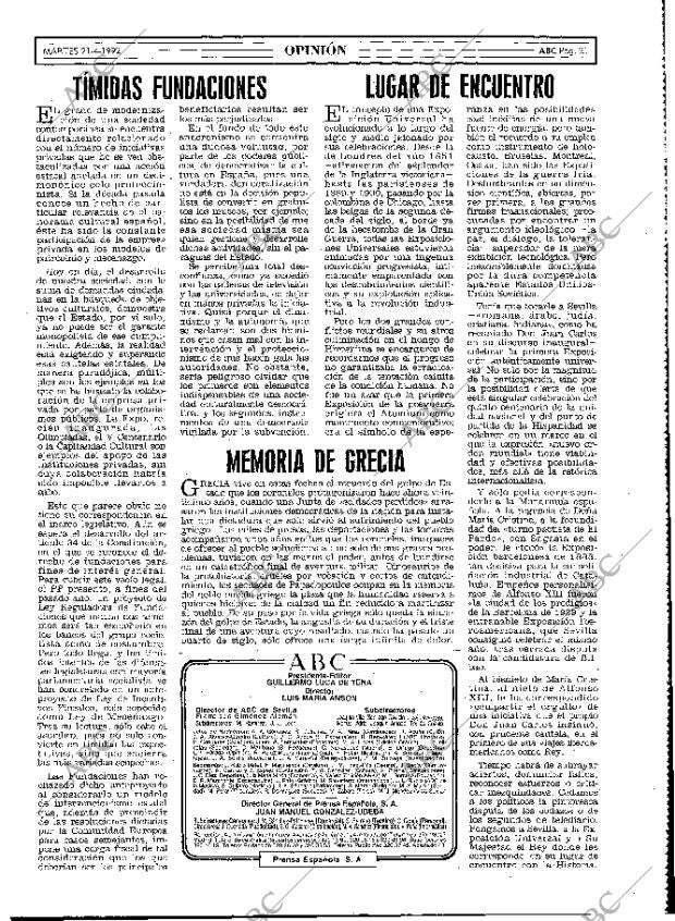 ABC MADRID 21-04-1992 página 21