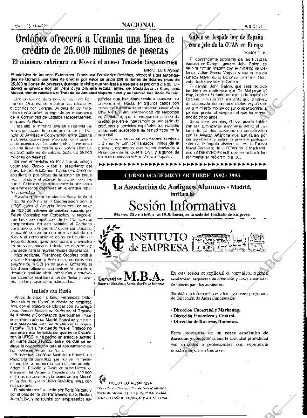 ABC MADRID 21-04-1992 página 31