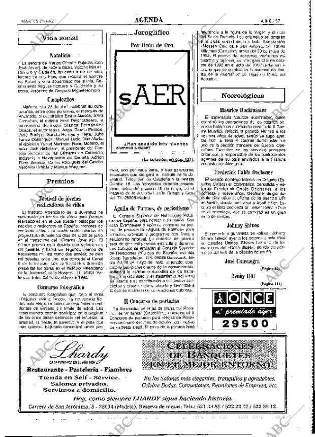 ABC MADRID 21-04-1992 página 57