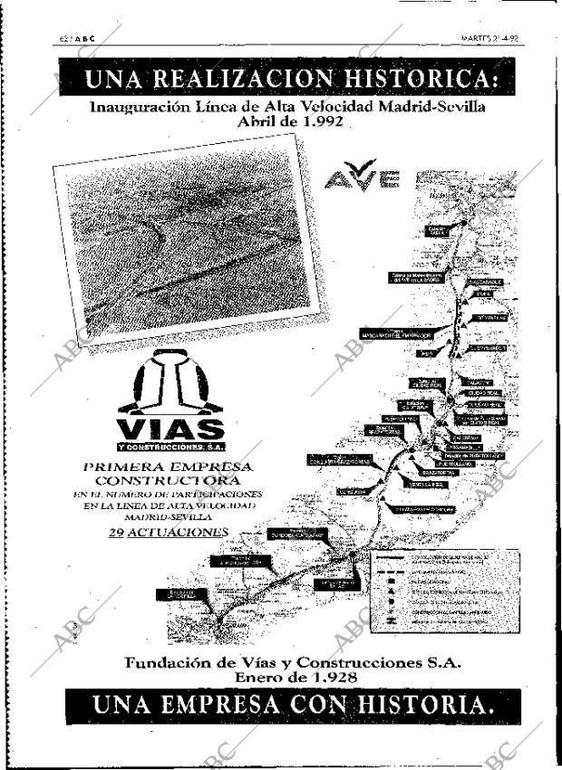 ABC MADRID 21-04-1992 página 62