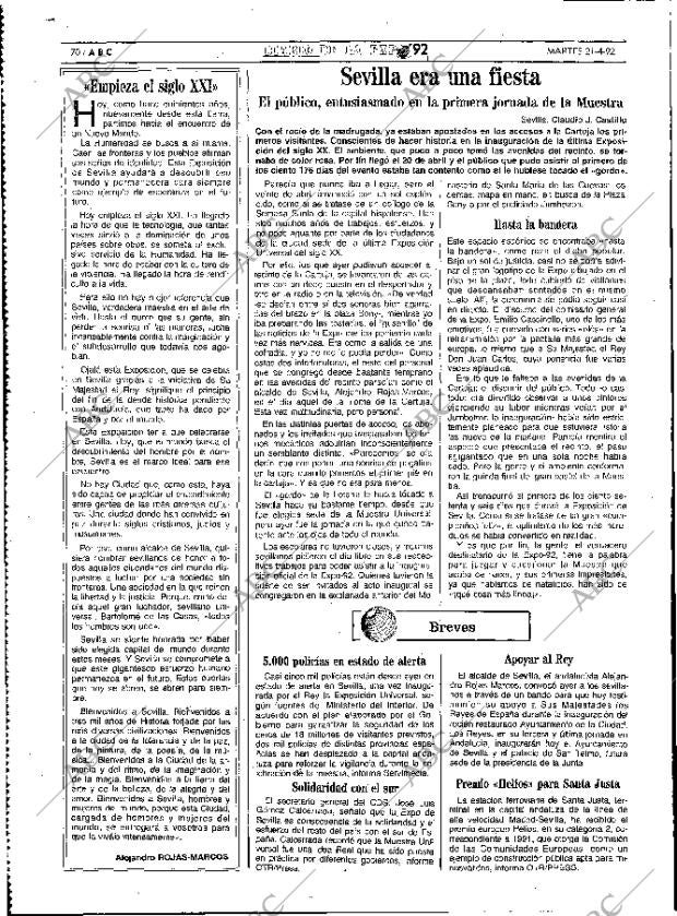 ABC MADRID 21-04-1992 página 70