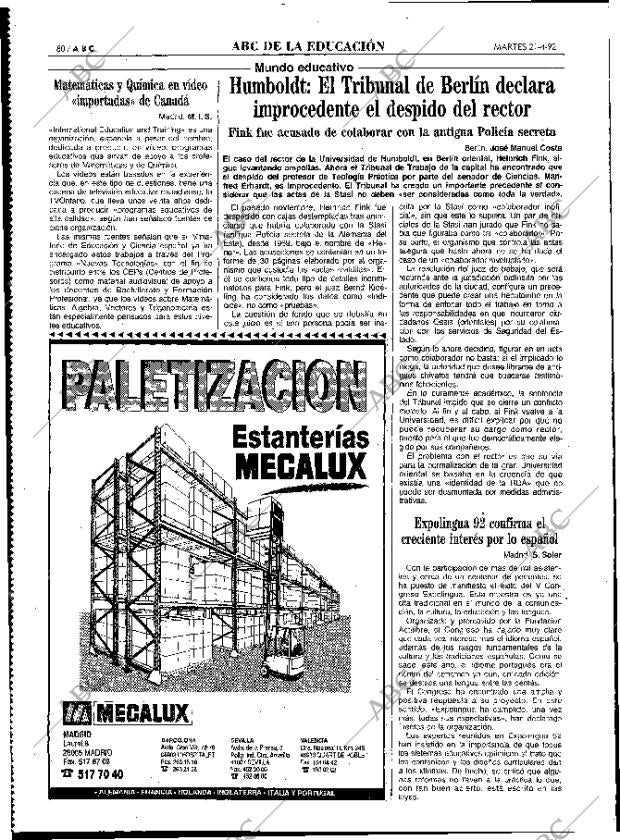 ABC MADRID 21-04-1992 página 80