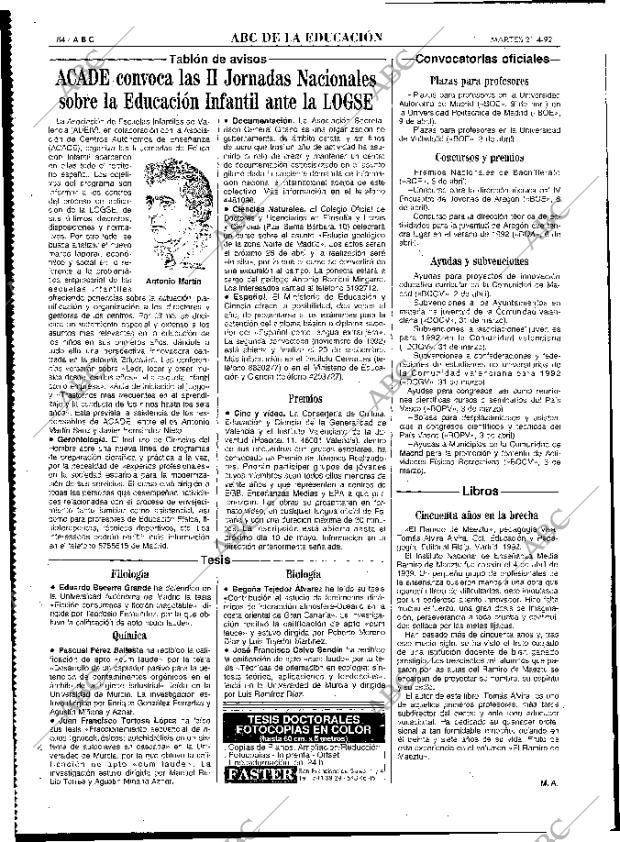 ABC MADRID 21-04-1992 página 84
