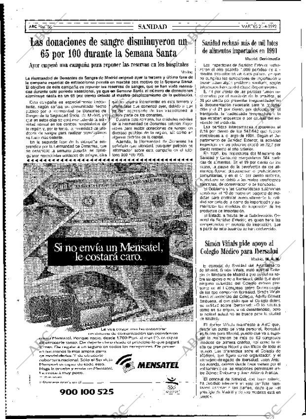 ABC MADRID 21-04-1992 página 86