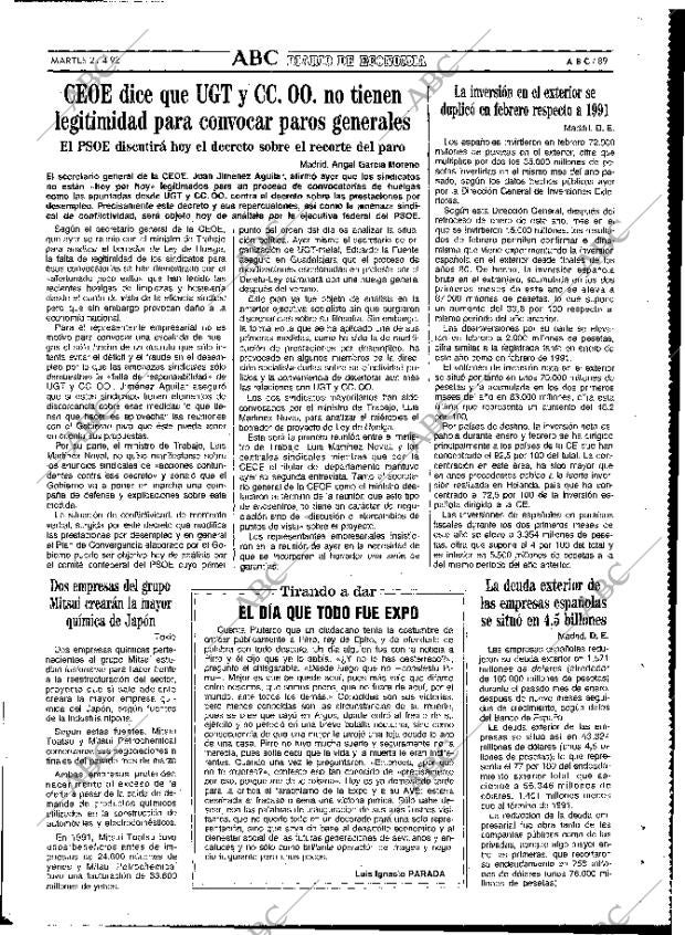 ABC MADRID 21-04-1992 página 89