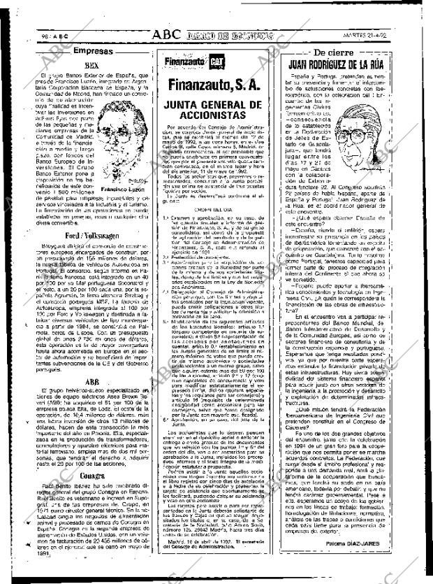 ABC MADRID 21-04-1992 página 98