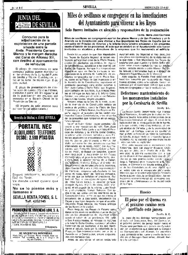 ABC SEVILLA 22-04-1992 página 44