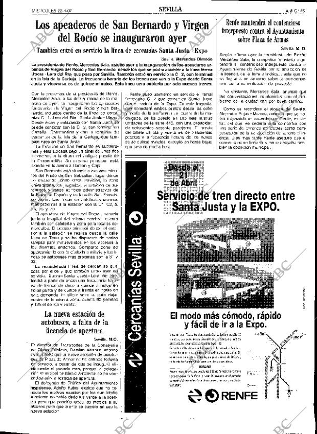 ABC SEVILLA 22-04-1992 página 45