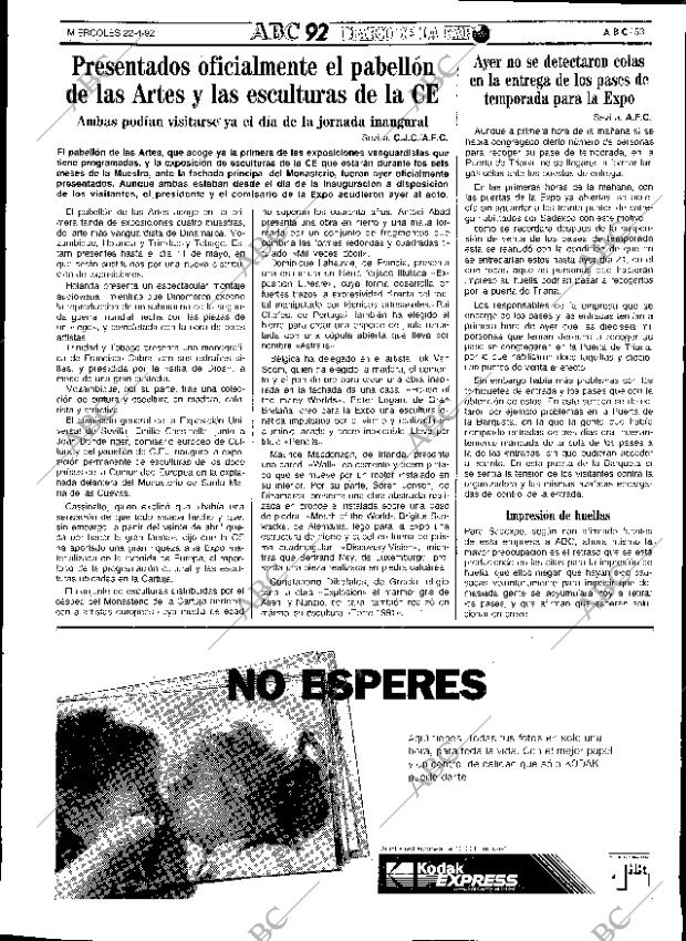ABC SEVILLA 22-04-1992 página 53