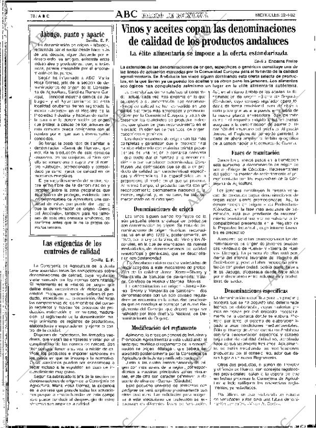 ABC SEVILLA 22-04-1992 página 78
