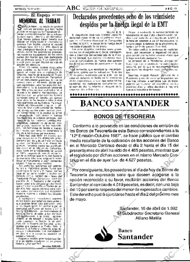 ABC SEVILLA 22-04-1992 página 79