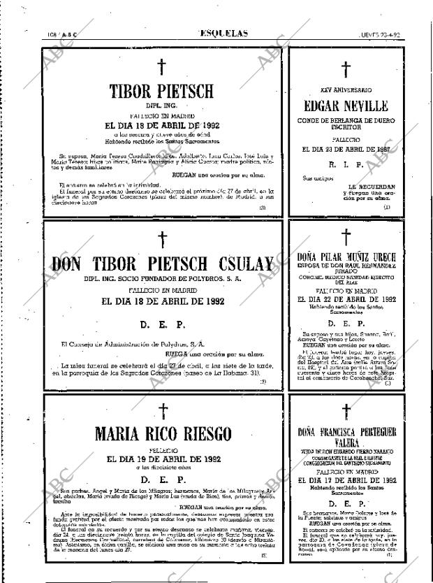 ABC MADRID 23-04-1992 página 108