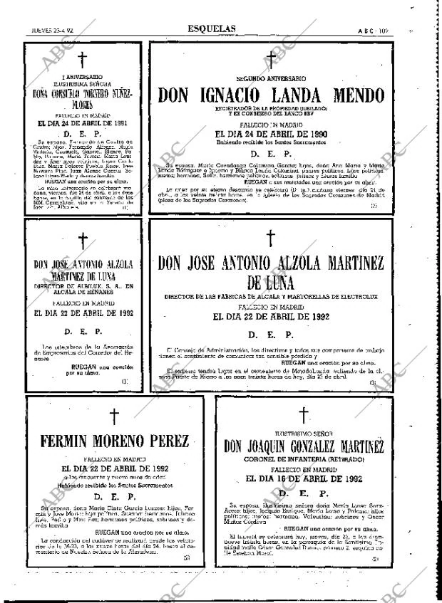 ABC MADRID 23-04-1992 página 109