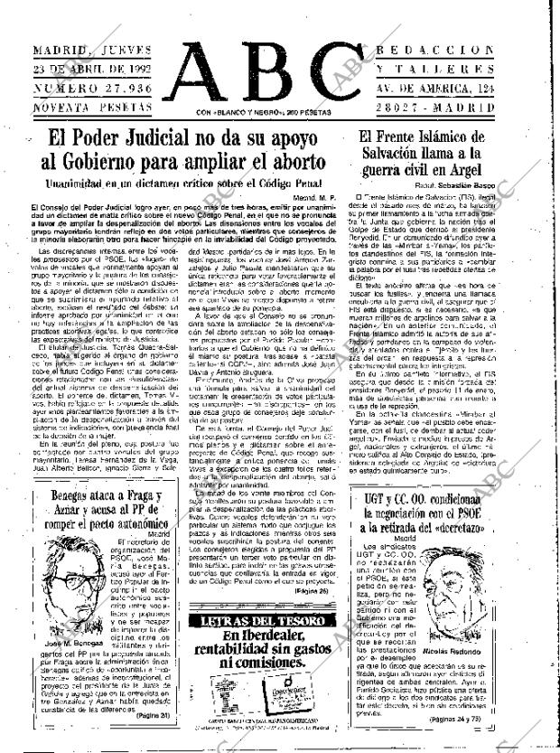 ABC MADRID 23-04-1992 página 15