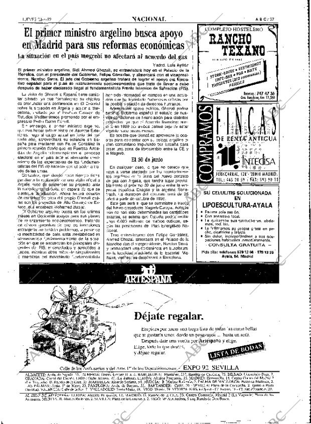 ABC MADRID 23-04-1992 página 27