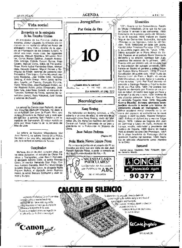 ABC MADRID 23-04-1992 página 51