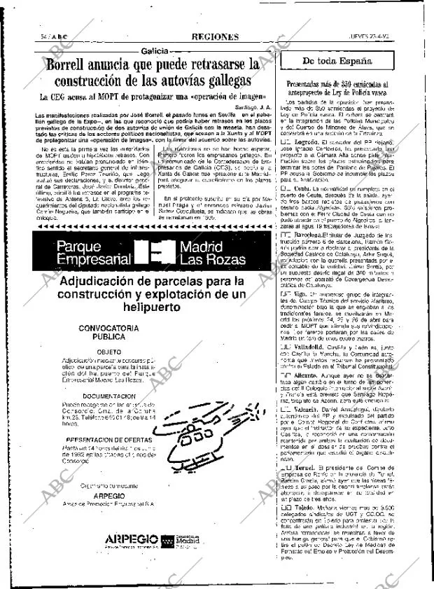 ABC MADRID 23-04-1992 página 54