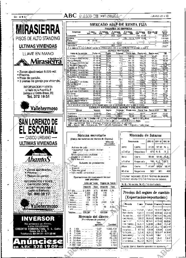 ABC MADRID 23-04-1992 página 84