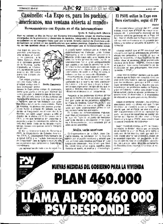 ABC SEVILLA 26-04-1992 página 67