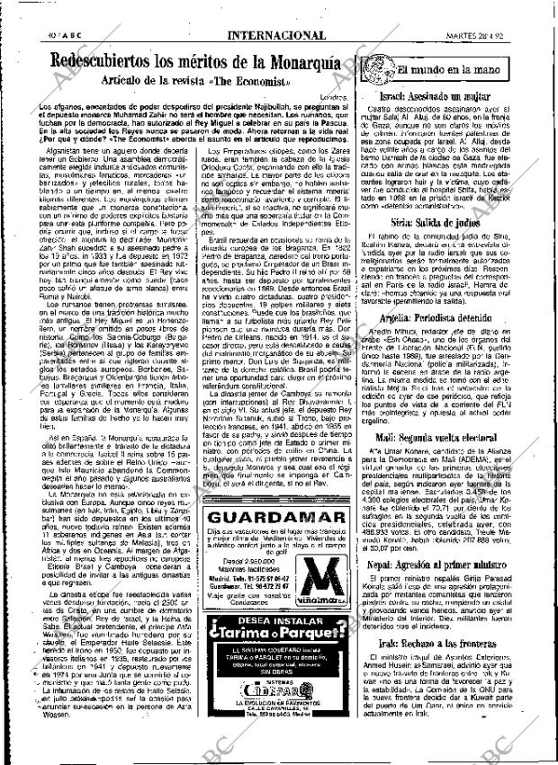 ABC MADRID 28-04-1992 página 40