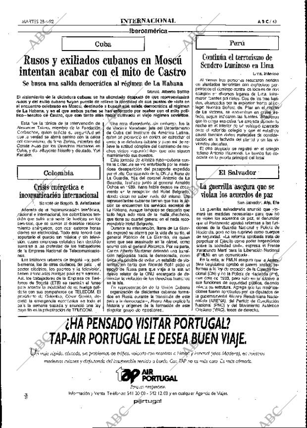 ABC MADRID 28-04-1992 página 43