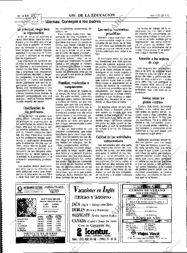 ABC MADRID 28-04-1992 página 68